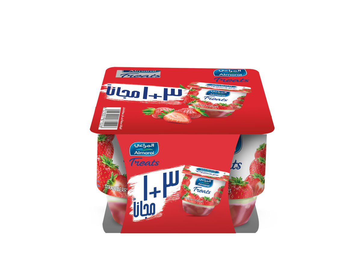المراعى زبادى فراولة تريتس105جم 3+1