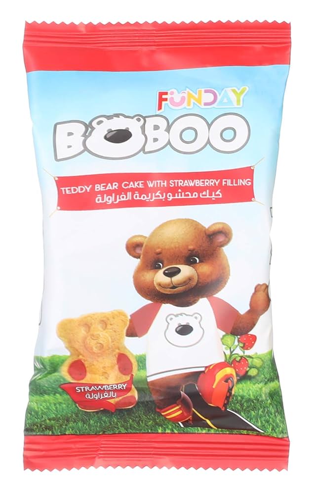 بوبو كيك فانيليا بحشوة كريمة الفراولة 30جم