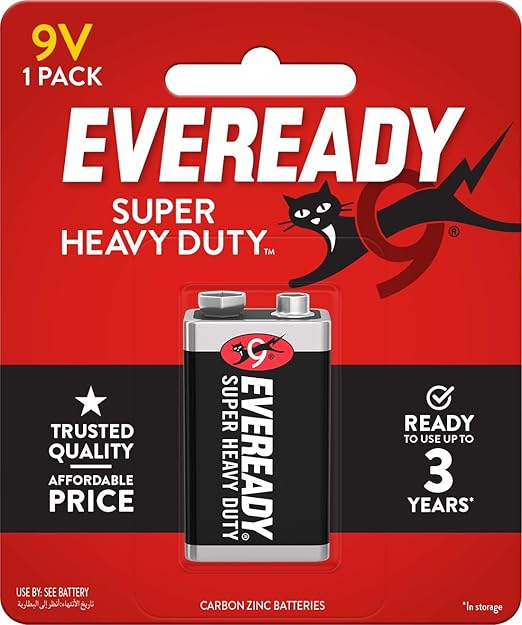 EVEREADY Super Heavy Duty Battery, Size 9 Volt